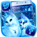 Dark Night White Cat Theme APK