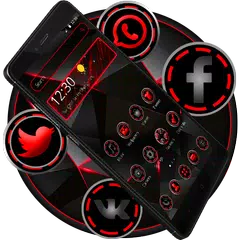 Dark Red Black Tech Theme APK download