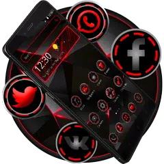 Baixar Dark Red Black Tech Theme APK