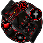 Dunkelrot Schwarz Tech Theme Zeichen