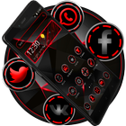 Icona Tema tecnico nero rosso scuro