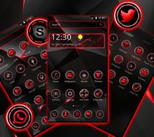 Dark Red Black Tech Theme syot layar 1