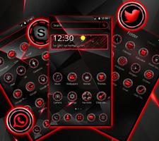 Dark Red Black Tech Theme स्क्रीनशॉट 1