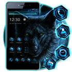 Icona Tema del lupo blu scuro