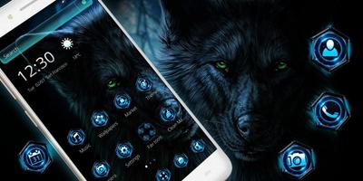 Tema Dark Blue Wolf screenshot 3
