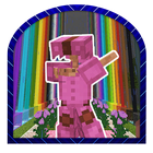 ikon Lingkungan Pink Lucu. Peta untuk MCPE