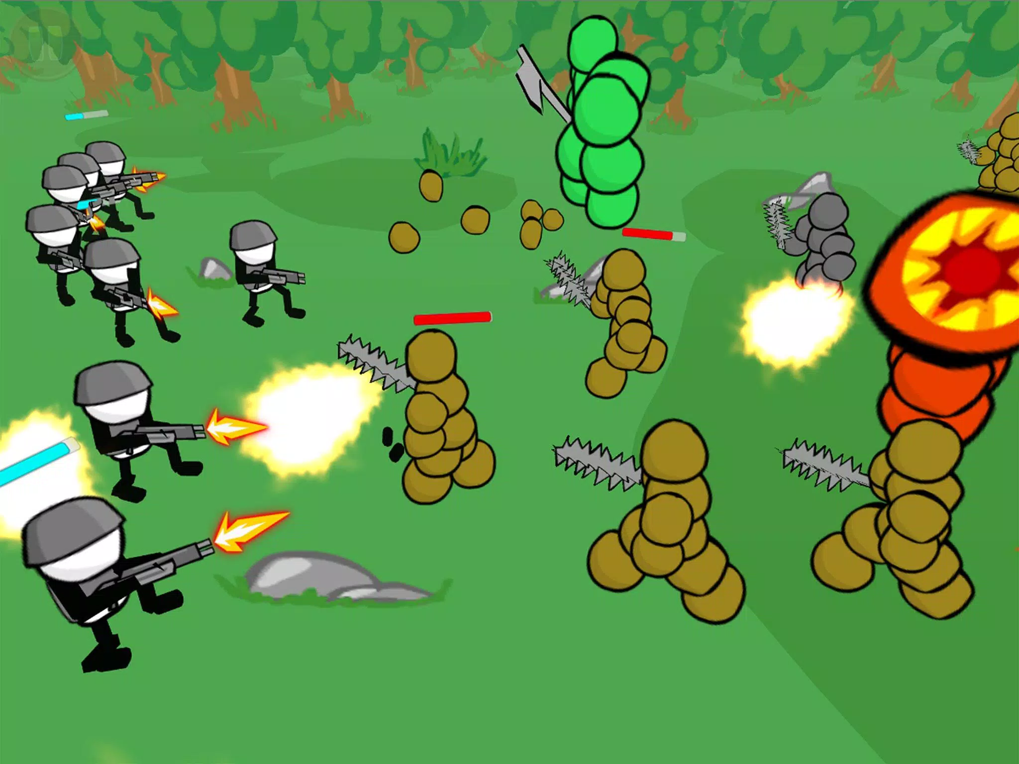 STICKMAN MEME BATTLE SIMULATOR - Walkthrough Gameplay - Stickman Gunners  (Mod Android) 