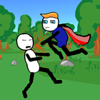 Stickman lucha de dibujos anim icono