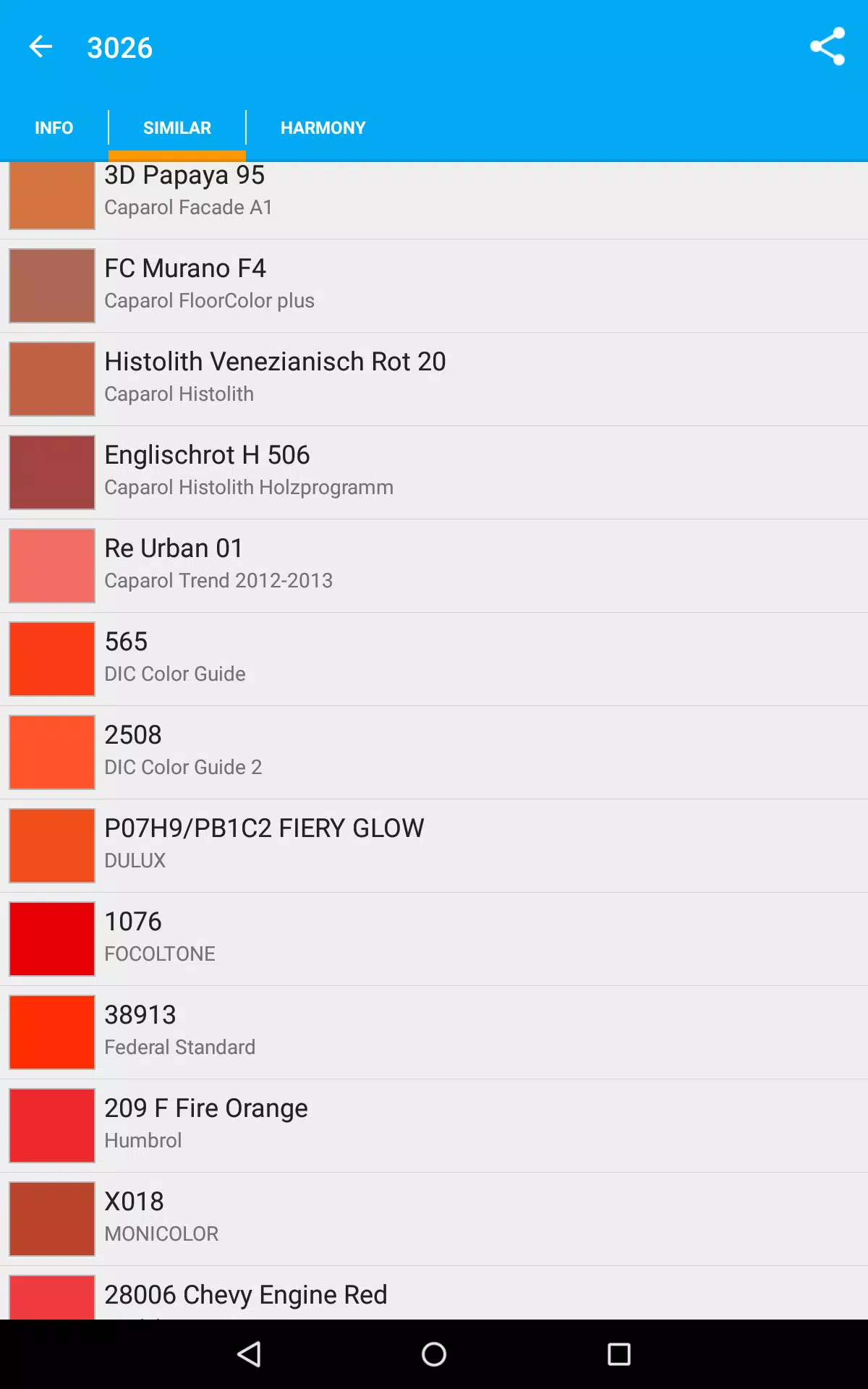 Farben Liste. APK für Android herunterladen