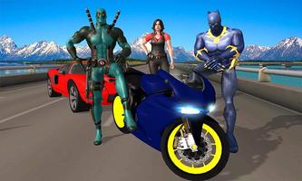 Superhero Cop Car & Bike Stunt Racing اسکرین شاٹ 3