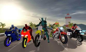 Superhero Cop Car y Bike Stunt Racing captura de pantalla 2