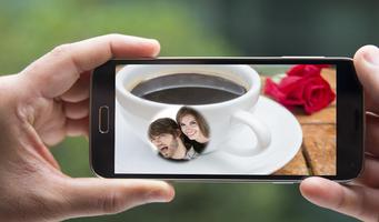 صورتك وصور حبيبك في اكواب قهوة الملصق