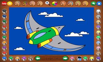 Coloring Book 12: Airplanes screenshot 1