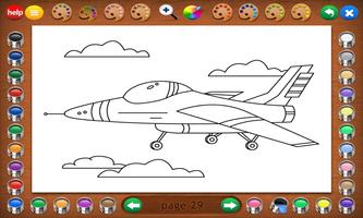 Coloring Book 12: Airplanes screenshot 3