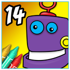 Coloring Book 14: Robots Zeichen