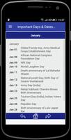 Important Days & Dates (India) capture d'écran 1