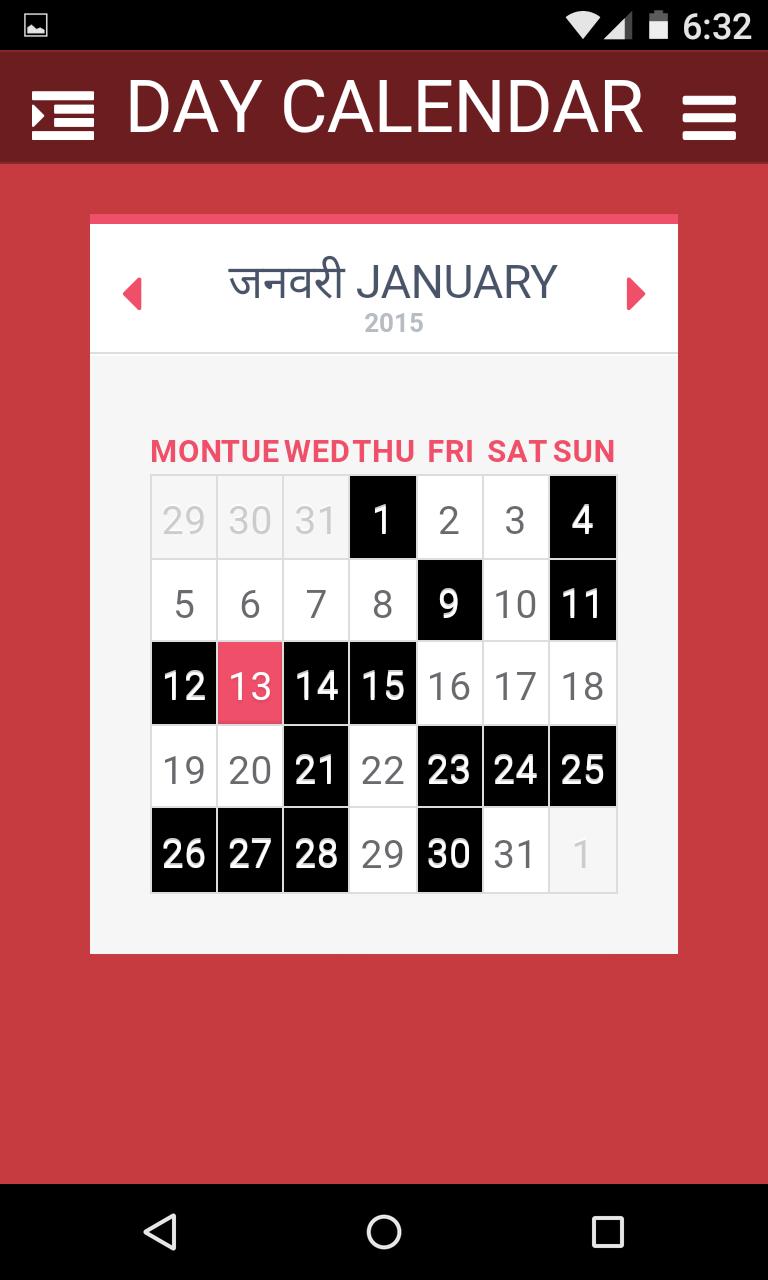 Descarga de APK de Day Hindi English Calendar para Android