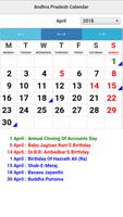 Andhra Pradesh Calendar capture d'écran 1