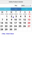 Andhra Pradesh Calendar capture d'écran 2