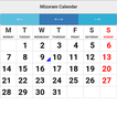 Mizoram Calendar