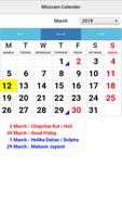 Mizoram Calendar Affiche