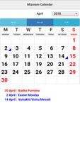 Mizoram Calendar capture d'écran 1