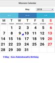 Mizoram Calendar capture d'écran 2
