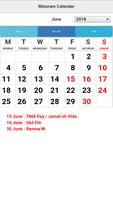 Mizoram Calendar capture d'écran 3