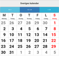 Sveriges kalender