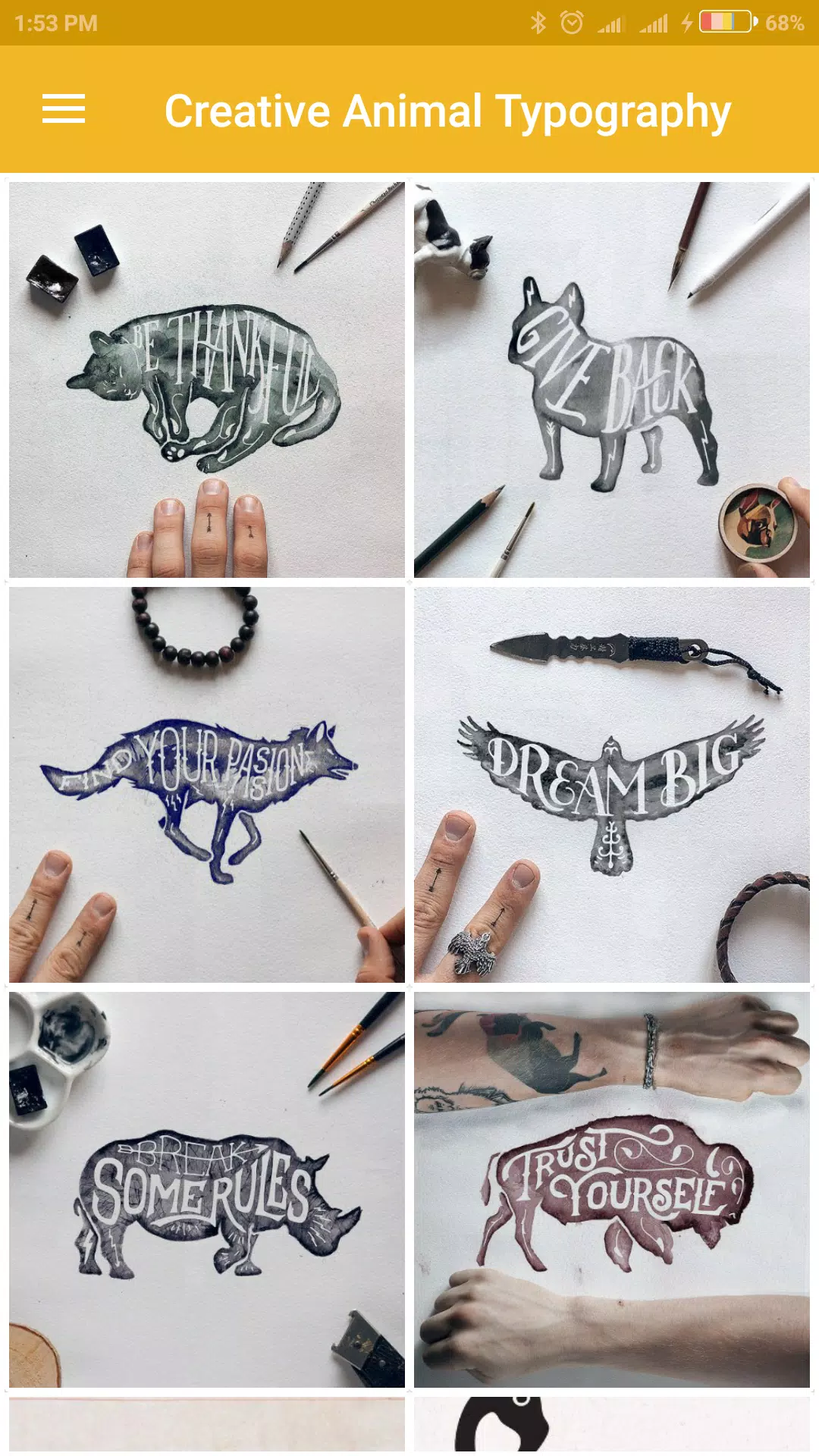 Creative Animal Typography APK pour Android Télécharger