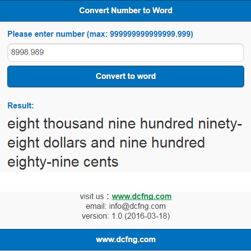 Number to English Word