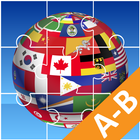 🌍 Jigsaw Puzzle : for learning National Flags A-B آئیکن