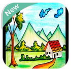 Scenery Drawing For Kids أيقونة