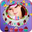 ”Photos on Birthday Cake - HBD Photo Greetings Card