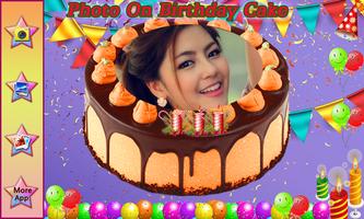 Photos on Birthday Cake - HBD Photo Greetings Card Affiche