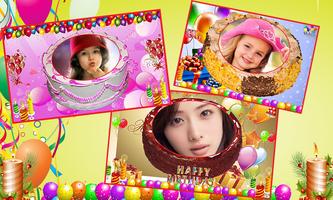 Photos on Birthday Cake - HBD Photo Greetings Card capture d'écran 3