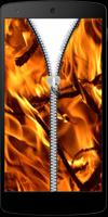 Fire Zip Lock Screen Affiche