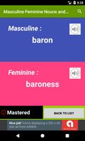 برنامه‌نما Masculine Feminine Nouns Quiz عکس از صفحه