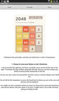 2048 Game Strategy Guide capture d'écran 1