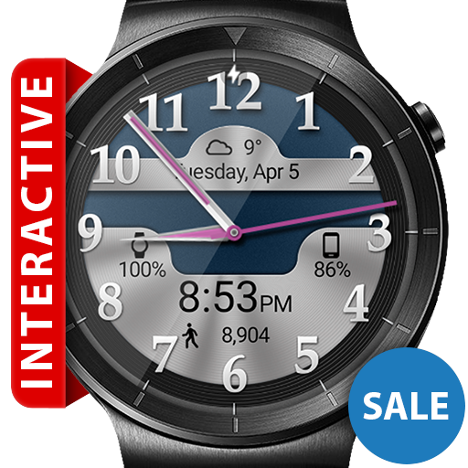 Brushed Chrome HD Watch Face & Clock Widget