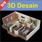 3D Desain Rumah ไอคอน