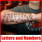 Letras e números de tatuagem ícone