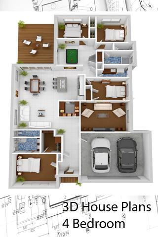  3D  House  Plans  4  Bedroom  for Android APK Download