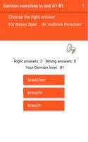 German exercise in test A1-B1, Grammar training poster