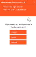 German exercise in test A1-B1, Grammar training screenshot 3