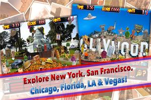 Hidden Objects USA Travel New York to Vegas Object Affiche