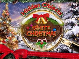 Hidden Object White Christmas Holiday Puzzle Game Affiche