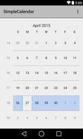 Simple Calendar اسکرین شاٹ 1