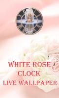 White Rose Clock Wallpaper poster