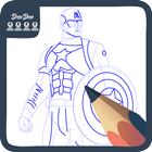 How Draw Captain America ikona